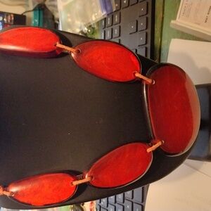 Style and Co Burnt Orange Resin Necklace